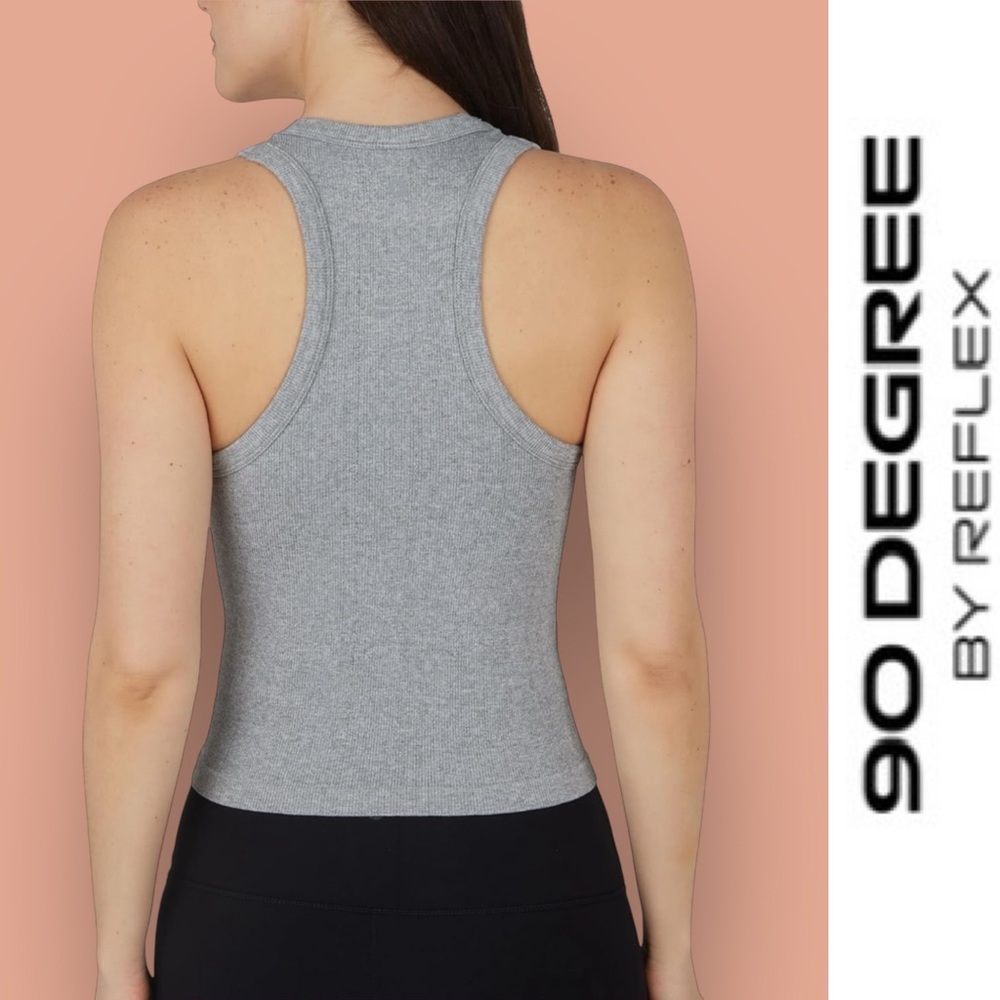 90 Degree By Reflex Heather Gray‎ Sleeveless Top, Size L, MSRP $12 - Picture 2 of 7